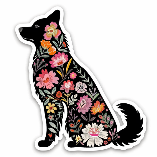 Border Collie Dog majestic Expressive surreal Vinyl Decal Sticker for Car, Laptop, Tumbler and more # F021823-4" x 4"