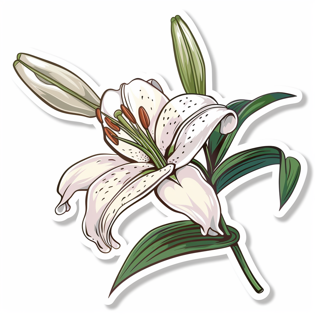 Lily flower majestic Expressive surreal Vinyl Decal Sticker for Car, Laptop, Tumbler and more # F023199