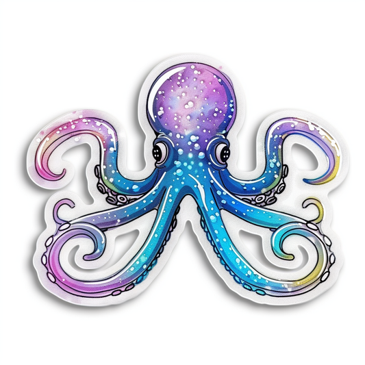 Sticker of a Octopus heartcore majestic Expressive surreal Vinyl Decal Sticker for Car, Laptop, Tumbler and more # F015504