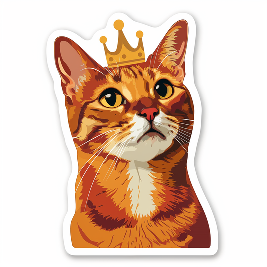 Abyssinian Cat astronaut majestic Expressive surreal Vinyl Decal Sticker for Car, Laptop, Tumbler and more # F021076-4" x 4"