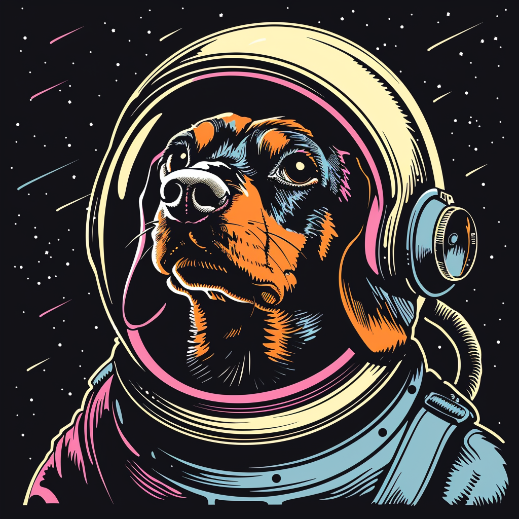 Dachshund Dog astronaut Vinyl Decal Sticker for Car, Laptop, Tumbler and more # F013185