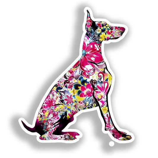 Doberman Pnscher Dog Vinyl Decal Sticker for Car, Laptop, Tumbler and more # A019708-4" x 4"