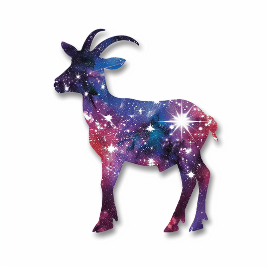 Goat majestic Expressive surreal Vinyl Decal Sticker for Car, Laptop, Tumbler and more # F020668-4" x 4"