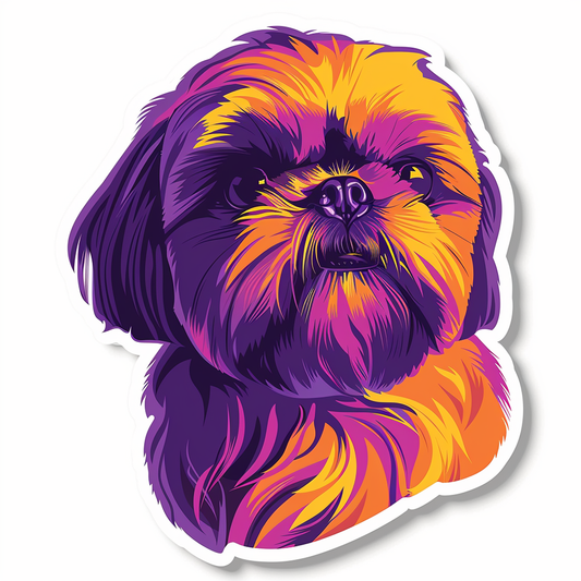 Adorable Shih Tzu Dog Expressive surreal Vinyl Decal Sticker for Car, Laptop, Tumbler and more # F018336