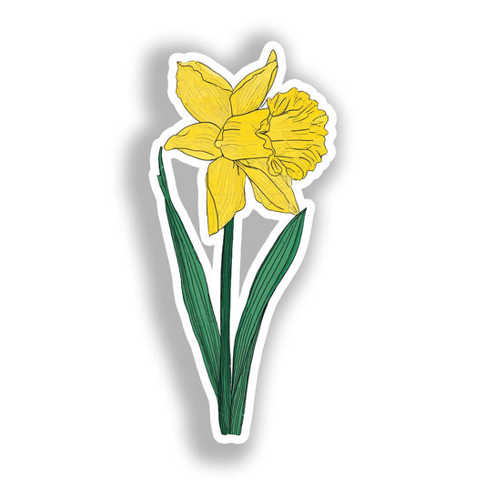 Daffodil Flower Vinyl Decal Sticker for Car, Laptop, Tumbler and more # A019733-4" x 4"