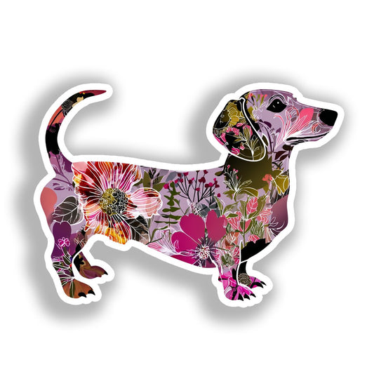 Dachshund Dog Vinyl Decal Sticker for Car, Laptop, Tumbler and more # A019748-4" x 4"