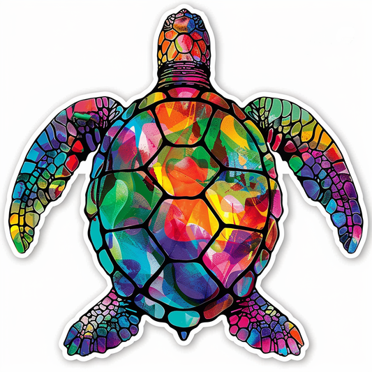 Sticker of a turtle majestic Expressive surreal Vinyl Decal Sticker for Car, Laptop, Tumbler and more # F021958