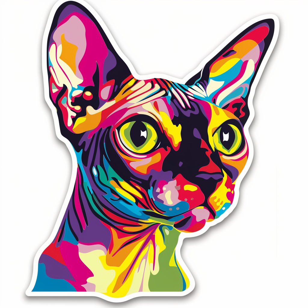 Sphynx Cat Vinyl Decal Sticker for Car, Laptop, Tumbler and more # F010077