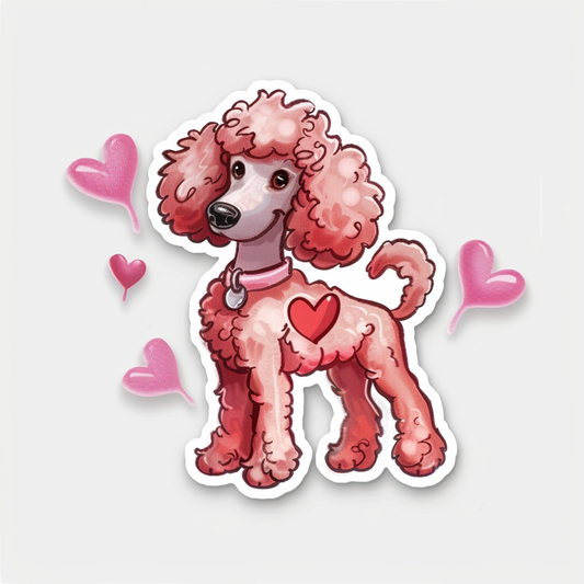 Poodle Dog heartcore Vinyl Decal Sticker for Car, Laptop, Tumbler and more # F012337