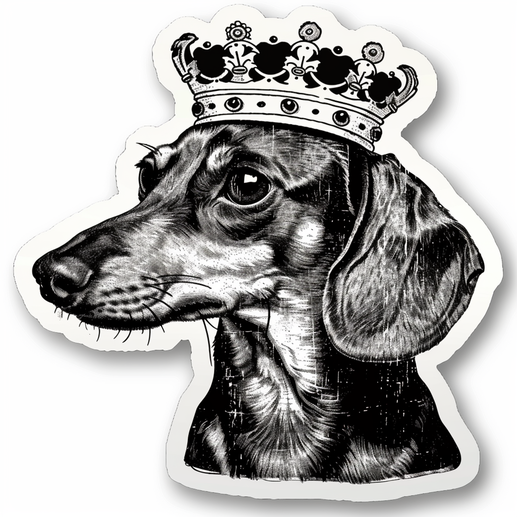 Dachshund Dog crowned Vinyl Decal Sticker for Car, Laptop, Tumbler and more # F013124