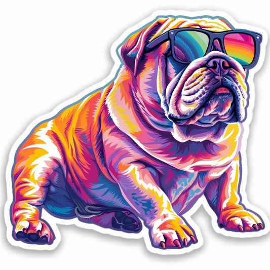 Bulldog Dog majestic Expressive surreal Vinyl Decal Sticker for Car, Laptop, Tumbler and more # F017424