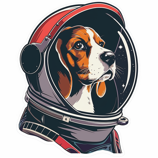 Beagle dog astronaut Vinyl Decal Sticker for Car, Laptop, Tumbler and more # F011924