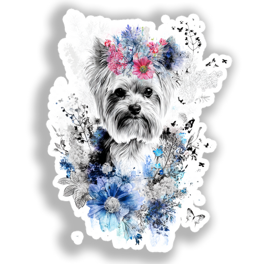 Yorkshire Terrier Dog Vinyl Decal Sticker for Car, Laptop, Tumbler and more # A017115-4" x 4"