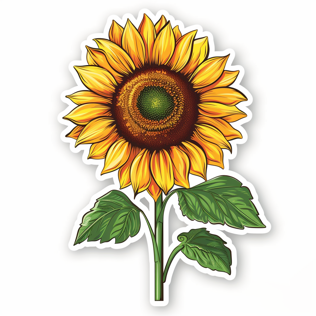Sunflower flower majestic Expressive surreal Vinyl Decal Sticker for Car, Laptop, Tumbler and more # F023111