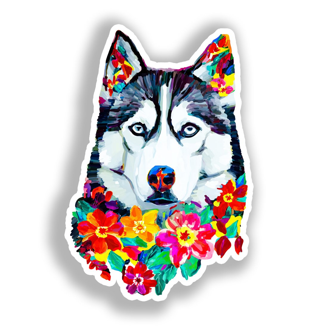 Siberian Husky Dog Vinyl Decal Sticker for Car, Laptop, Tumbler and more # A019176-4" x 4"