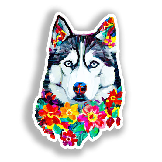 Siberian Husky Dog Vinyl Decal Sticker for Car, Laptop, Tumbler and more # A019176-4" x 4"