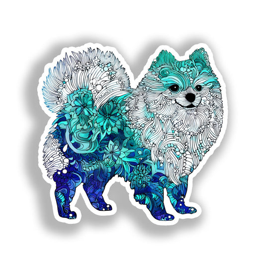 Pomeranian Dog Vinyl Decal Sticker for Car, Laptop, Tumbler and more # A017388-4" x 4"