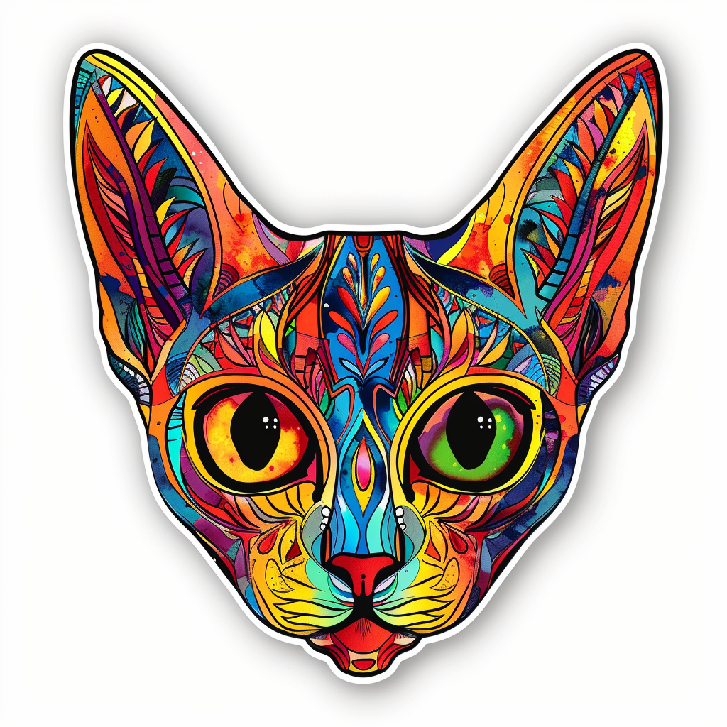 Abyssinian Cat astronaut majestic Expressive surreal Vinyl Decal Sticker for Car, Laptop, Tumbler and more # F021092-4" x 4"