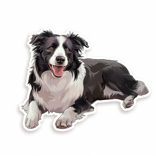 Border Collie Dog majestic Expressive surreal Vinyl Decal Sticker for Car, Laptop, Tumbler and more # F021780-4" x 4"