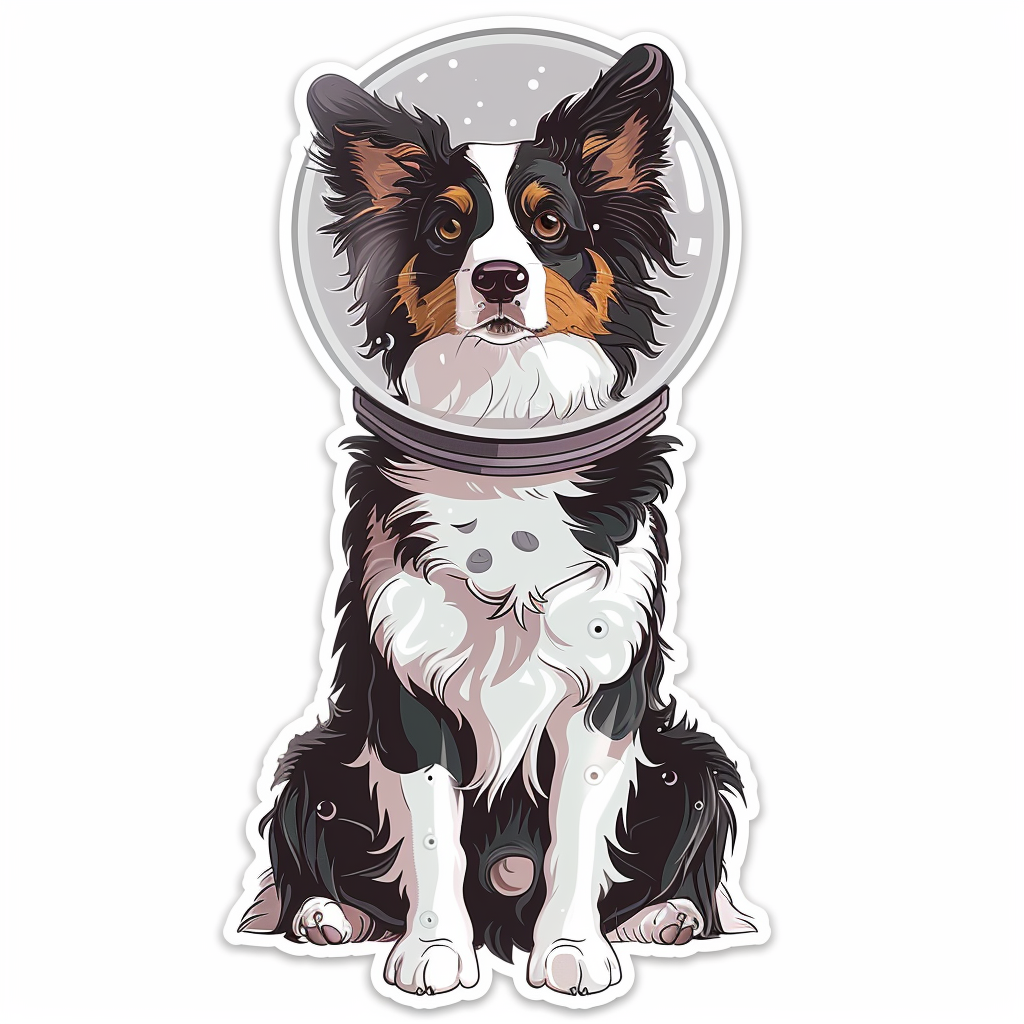 Sticker of a Border Collie Dog majestic Expressive surreal Vinyl Decal Sticker for Car, Laptop, Tumbler and more # F021928