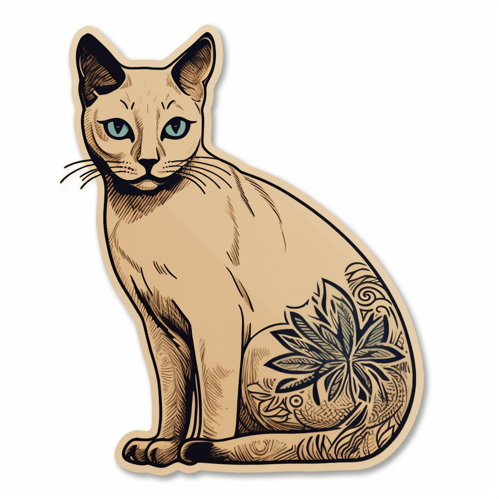 Burmese Cat Vinyl Decal Sticker for Car, Laptop, Tumbler and more # F010757