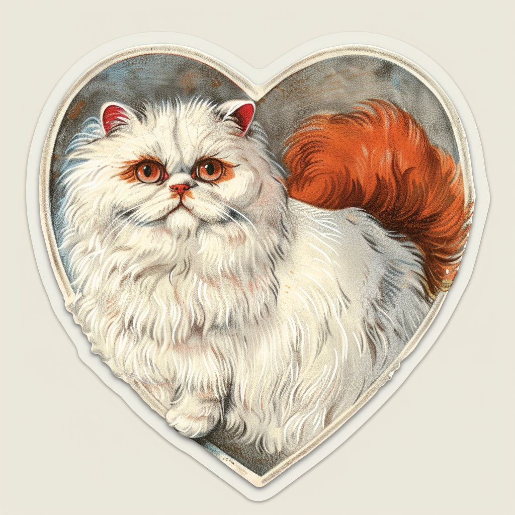 Sticker of a Persian Cat Expressive surreal Vinyl Decal Sticker for Car, Laptop, Tumbler and more # F016313