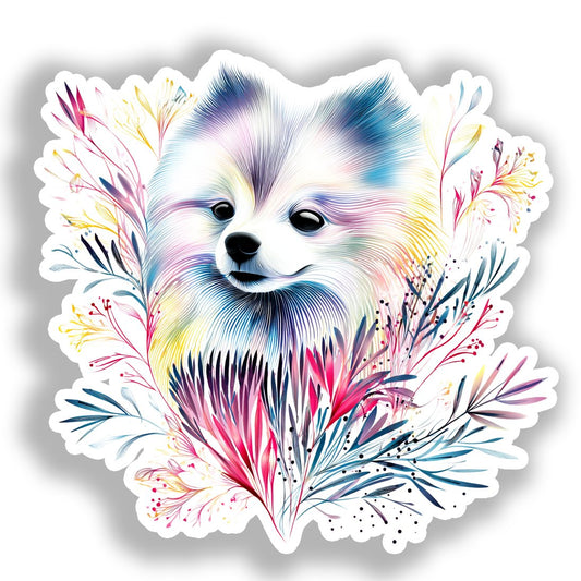 Pomeranian Dog Vinyl Decal Sticker for Car, Laptop, Tumbler and more # A017503-4" x 4"