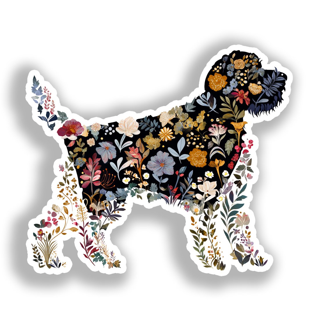 Medium Breed Dog Vinyl Decal Sticker for Car, Laptop, Tumbler and more # A019355-4" x 4"