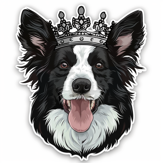 Border Collie Dog majestic Expressive surreal Vinyl Decal Sticker for Car, Laptop, Tumbler and more # F021749-4" x 4"