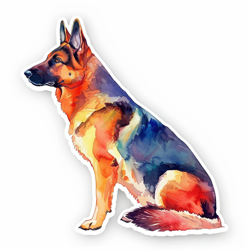 German Shepherd Dog cartoon Vinyl Decal Sticker for Car, Laptop, Tumbler and more # F011565
