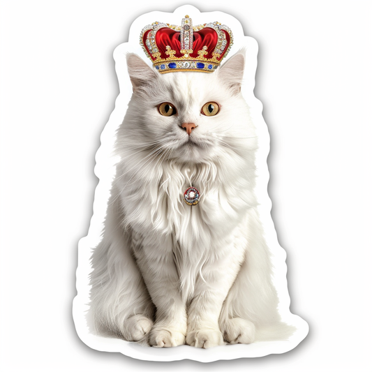Adorable Turkish Angora Cat  Vinyl Decal Sticker for Car, Laptop, Tumbler and more # F020852-4" x 4"