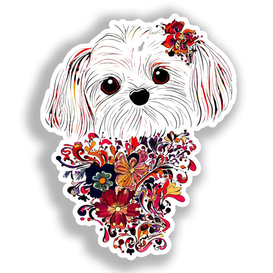 Maltese Dog Vinyl Decal Sticker for Car, Laptop, Tumbler and more # A019394-4" x 4"