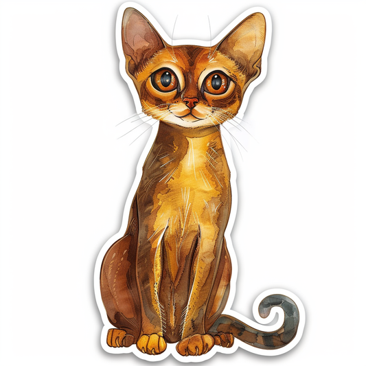 Abyssinian Cat astronaut majestic Expressive surreal Vinyl Decal Sticker for Car, Laptop, Tumbler and more # F021117-4" x 4"