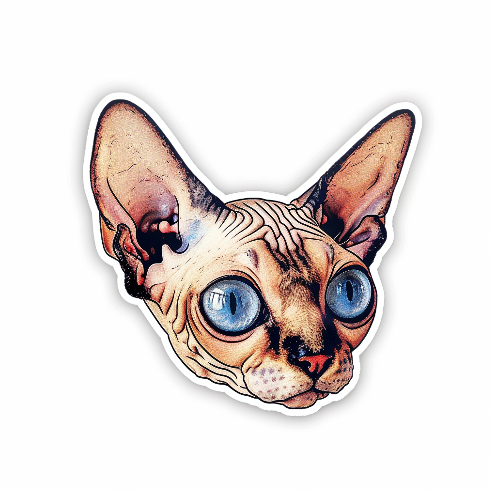 Sphynx Cat Vinyl Decal Sticker for Car, Laptop, Tumbler and more # F09980