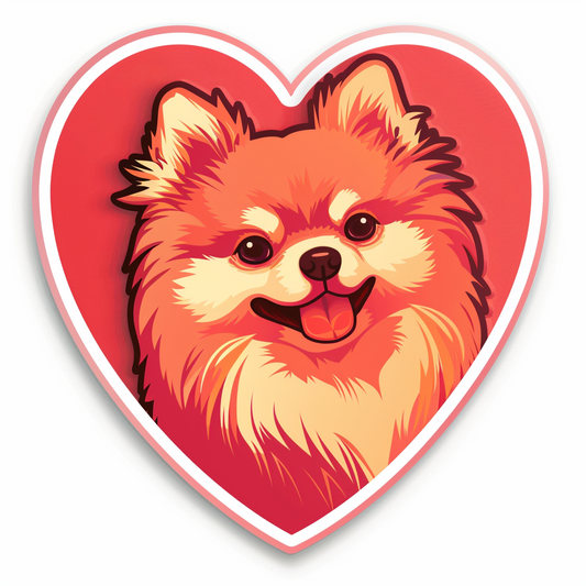 Sticker of a Pomeranian Dog majestic Expressive surreal Vinyl Decal Sticker for Car, Laptop, Tumbler and more # F013969