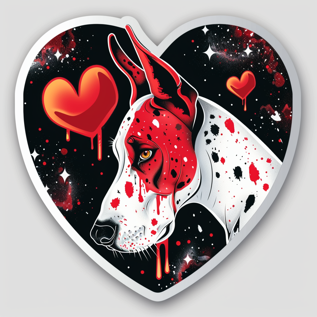 Adorable Great Dane Dog Expressive surreal Vinyl Decal Sticker for Car, Laptop, Tumbler and more # F018022