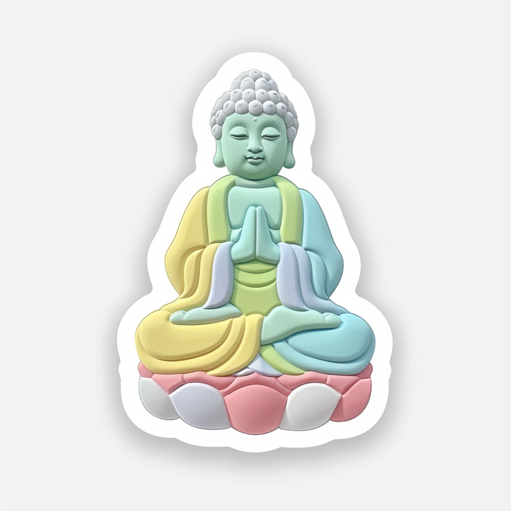 Buddha cartoon majestic Expressive surreal Vinyl Decal Sticker for Car, Laptop, Tumbler and more # F017142