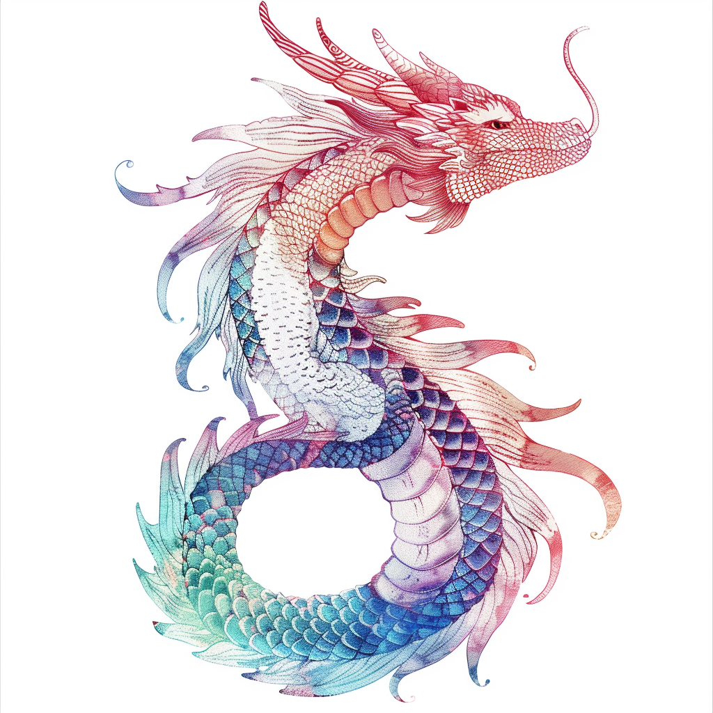 Dragon majestic Expressive surreal Vinyl Decal Sticker for Car, Laptop, Tumbler and more # F019114-4" x 4"