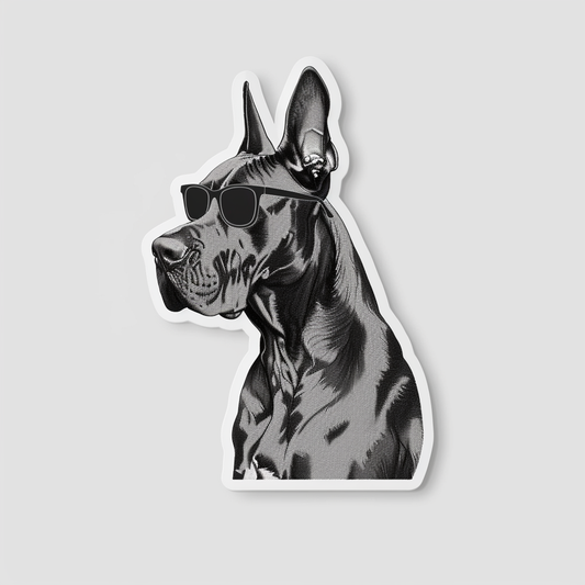 Adorable Great Dane Dog Expressive surreal Vinyl Decal Sticker for Car, Laptop, Tumbler and more # F018124