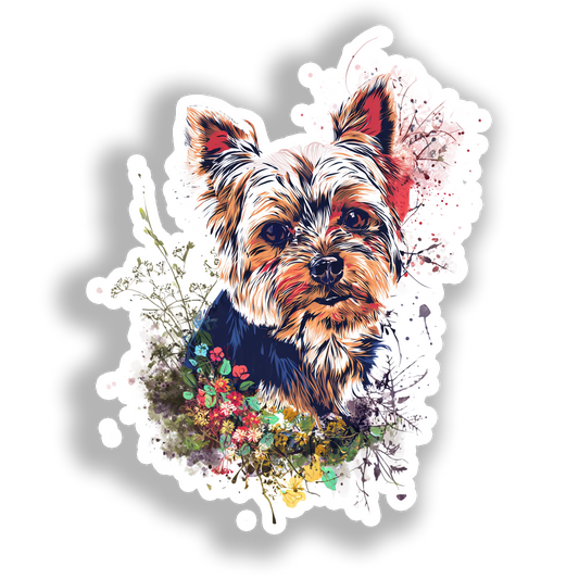 Yorkshire Terrier Dog Vinyl Decal Sticker for Car, Laptop, Tumbler and more # A017171-4" x 4"