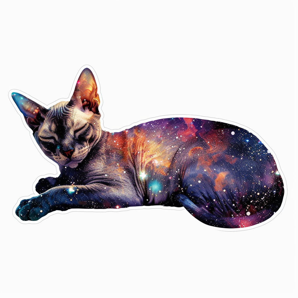 Abyssinian Cat astronaut majestic Expressive surreal Vinyl Decal Sticker for Car, Laptop, Tumbler and more # F021168-4" x 4"