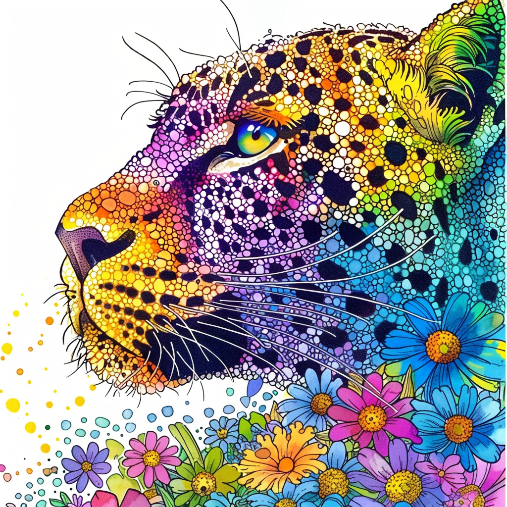 Leopard majestic Expressive surreal Vinyl Decal Sticker for Car, Laptop, Tumbler and more # F022457