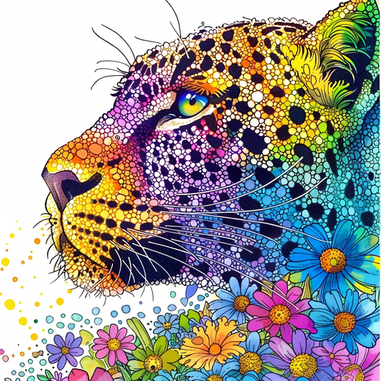Leopard majestic Expressive surreal Vinyl Decal Sticker for Car, Laptop, Tumbler and more # F022457