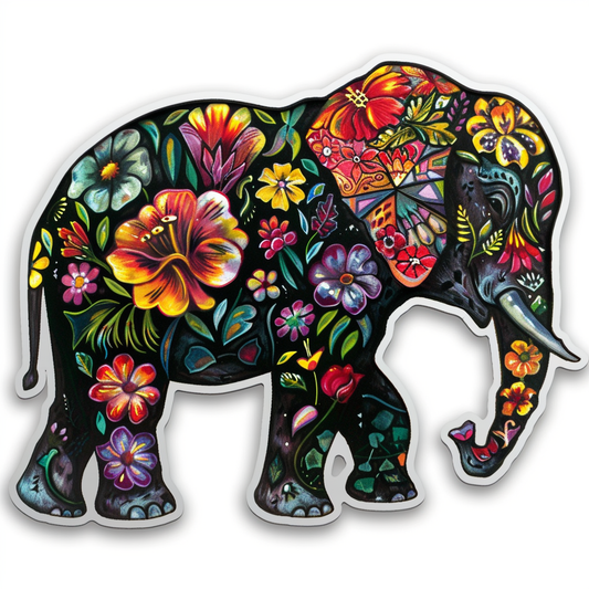 Elephant Expressive surreal Vinyl Decal Sticker for Car, Laptop, Tumbler and more # F022179-4" x 4"