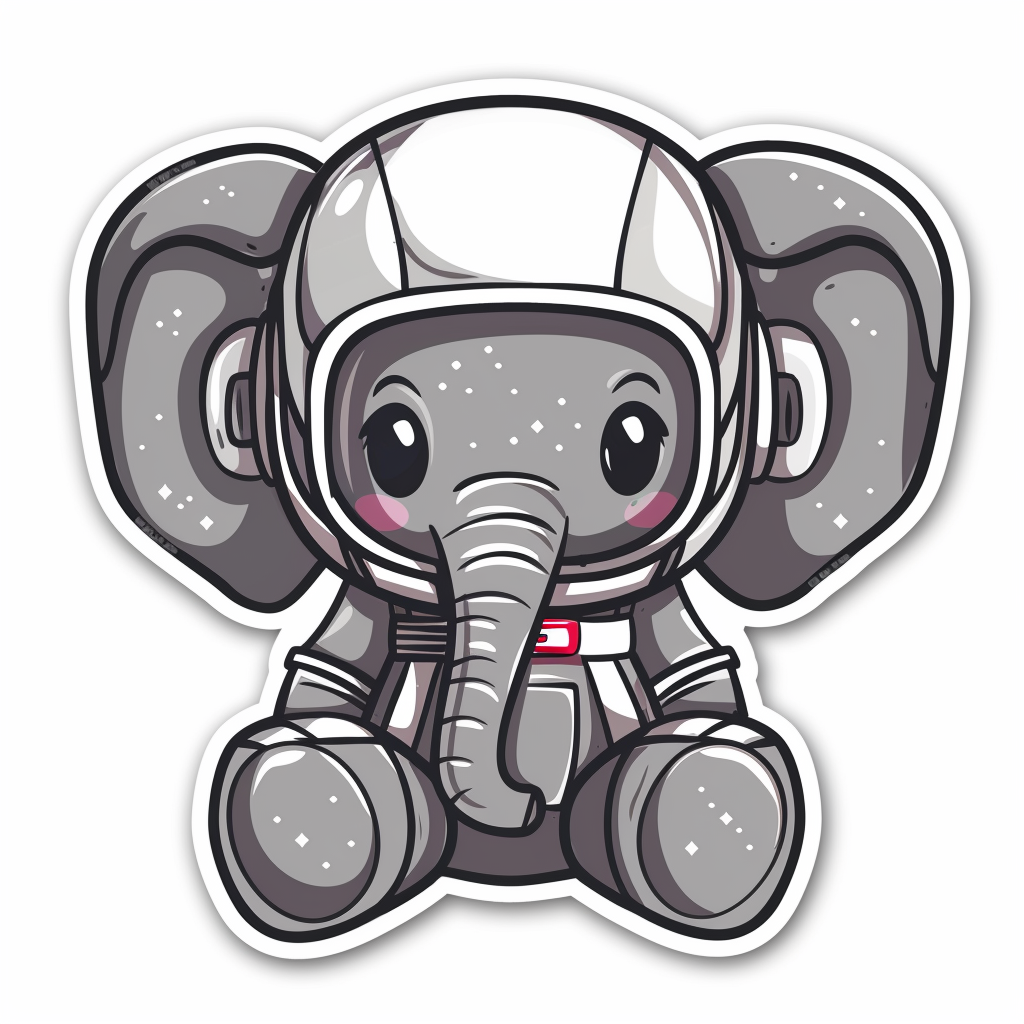Elephant Expressive surreal Vinyl Decal Sticker for Car, Laptop, Tumbler and more # F022382