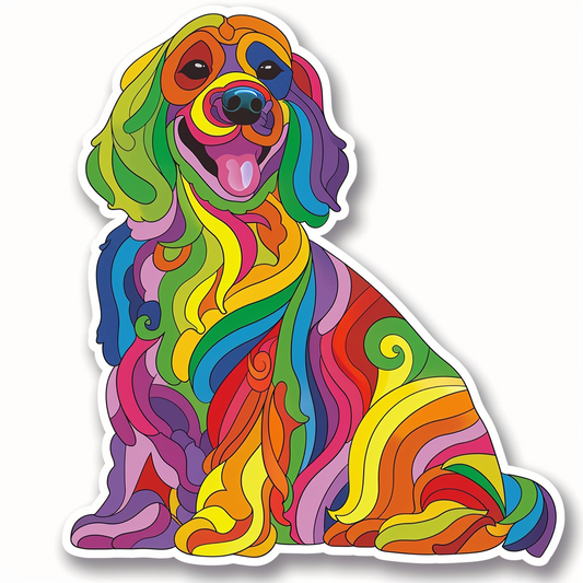 Cocker Spaniel Dog majestic Expressive surreal Vinyl Decal Sticker for Car, Laptop, Tumbler and more # F020359-4" x 4"