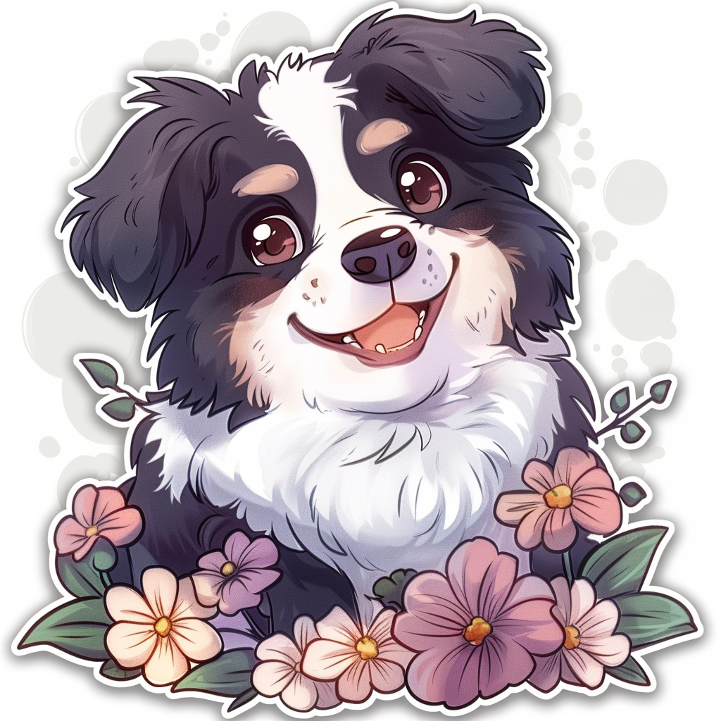 Sticker of a Border Collie Dog majestic Expressive surreal Vinyl Decal Sticker for Car, Laptop, Tumbler and more # F021901