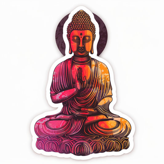 Sticker of a Buddha majestic Expressive surreal Vinyl Decal Sticker for Car, Laptop, Tumbler and more # F016878