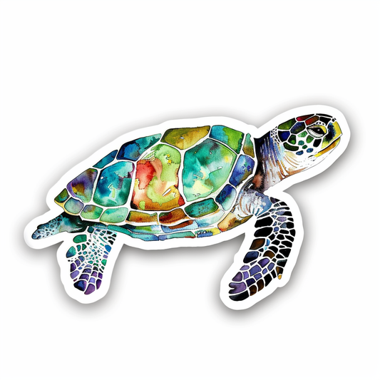 Sticker of a turtle majestic Expressive surreal Vinyl Decal Sticker for Car, Laptop, Tumbler and more # F021995
