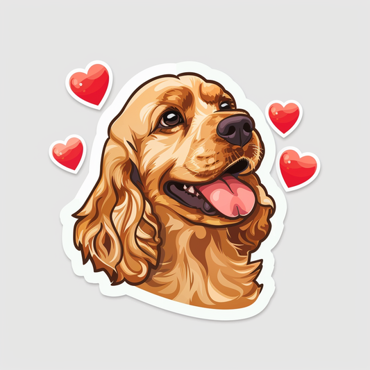 Cocker Spaniel Dog majestic Expressive surreal Vinyl Decal Sticker for Car, Laptop, Tumbler and more # F019762-4" x 4"